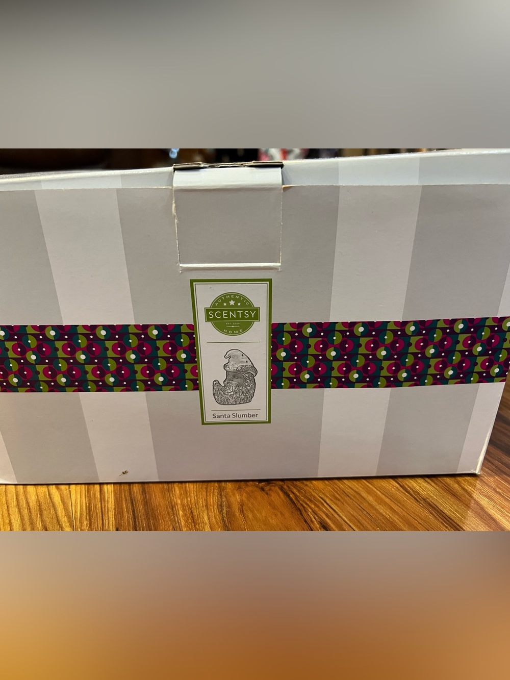 Scentsy Santa Slumber Home Accent - White, Green, Purple, Pink